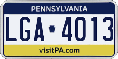 PA license plate LGA4013