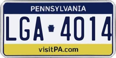 PA license plate LGA4014
