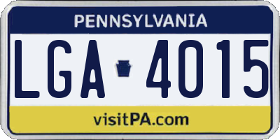 PA license plate LGA4015