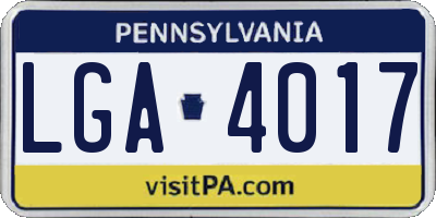PA license plate LGA4017
