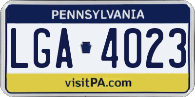 PA license plate LGA4023