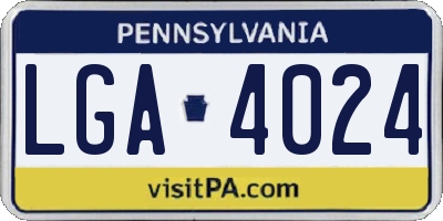 PA license plate LGA4024