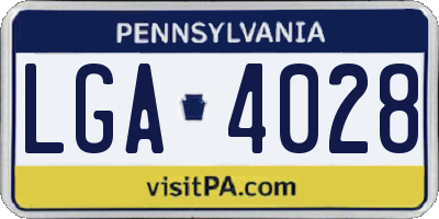 PA license plate LGA4028