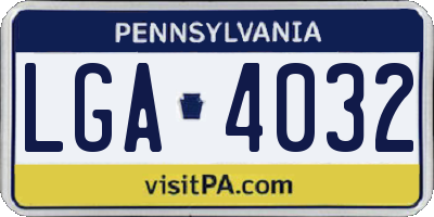 PA license plate LGA4032