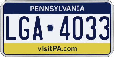 PA license plate LGA4033