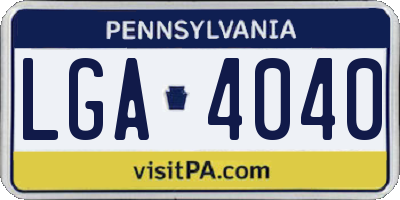 PA license plate LGA4040