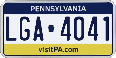PA license plate LGA4041