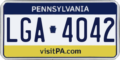 PA license plate LGA4042