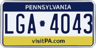 PA license plate LGA4043