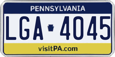 PA license plate LGA4045