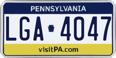PA license plate LGA4047