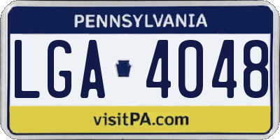 PA license plate LGA4048