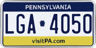 PA license plate LGA4050