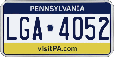 PA license plate LGA4052
