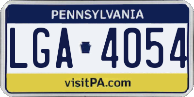 PA license plate LGA4054