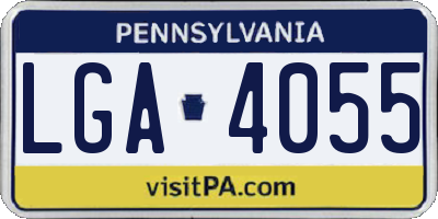 PA license plate LGA4055