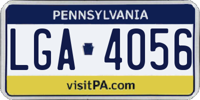 PA license plate LGA4056