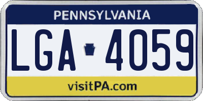 PA license plate LGA4059