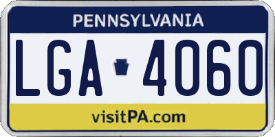 PA license plate LGA4060