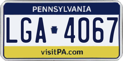PA license plate LGA4067