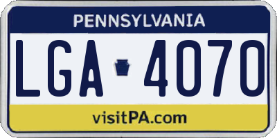 PA license plate LGA4070