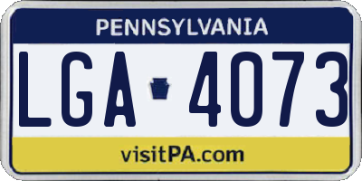 PA license plate LGA4073