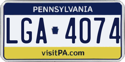 PA license plate LGA4074