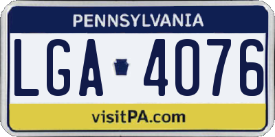 PA license plate LGA4076