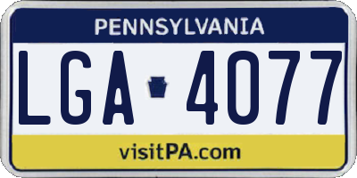 PA license plate LGA4077