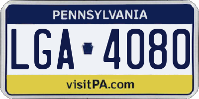 PA license plate LGA4080