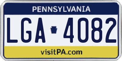 PA license plate LGA4082