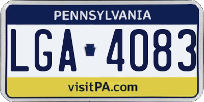 PA license plate LGA4083