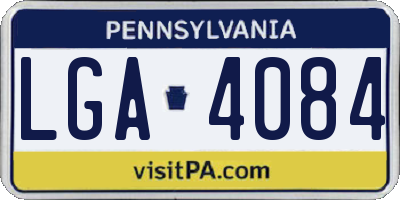 PA license plate LGA4084