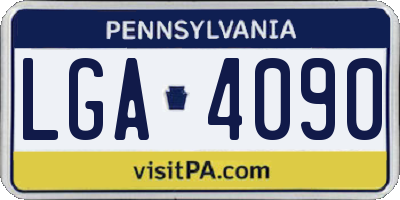 PA license plate LGA4090