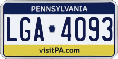 PA license plate LGA4093