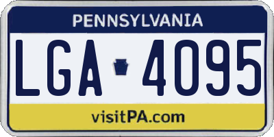 PA license plate LGA4095