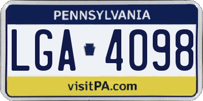 PA license plate LGA4098