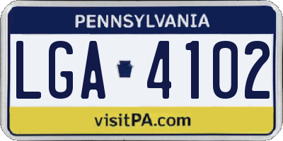 PA license plate LGA4102