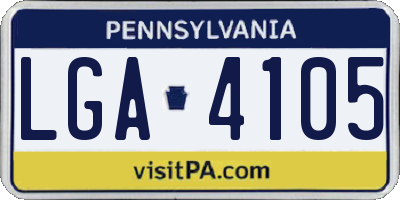 PA license plate LGA4105