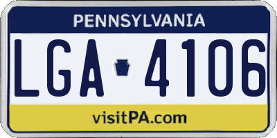 PA license plate LGA4106