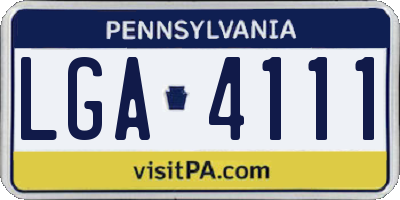 PA license plate LGA4111