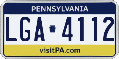 PA license plate LGA4112