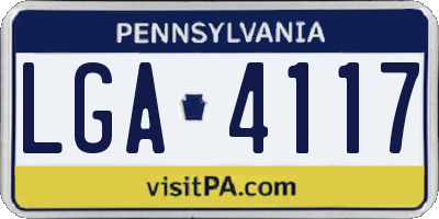 PA license plate LGA4117