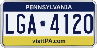 PA license plate LGA4120