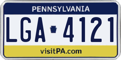 PA license plate LGA4121
