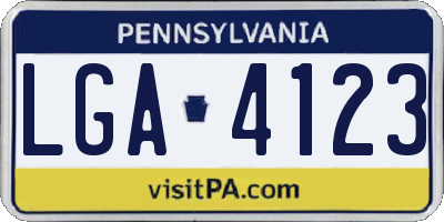 PA license plate LGA4123
