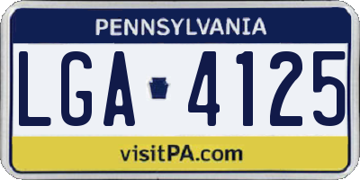 PA license plate LGA4125