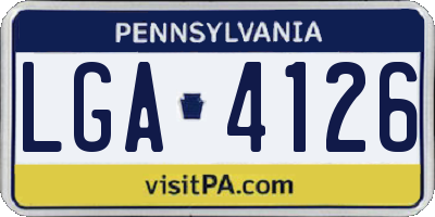 PA license plate LGA4126