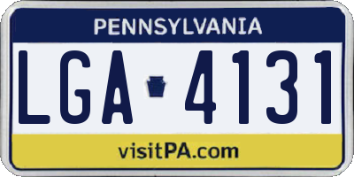 PA license plate LGA4131