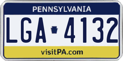 PA license plate LGA4132